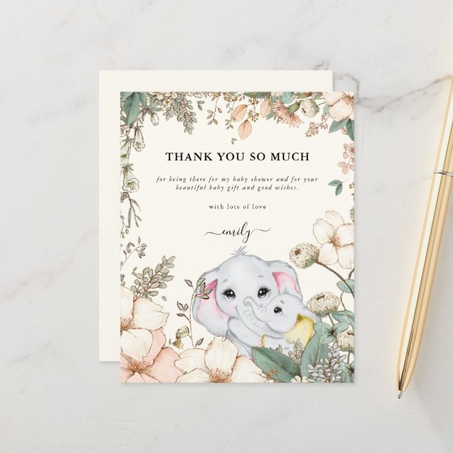 Lámina Elefantes Presupuestarios Cream Baby Shower Gracia (Anverso/Reverso In Situ)