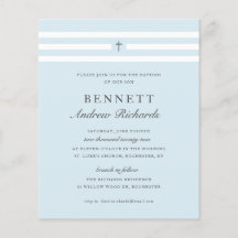 Elegancia clásica Boys Baptism Invitación