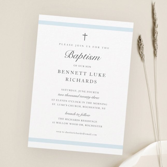 Lámina Elegancia moderna Niños Baptismo Invitación (Subido por el creador)