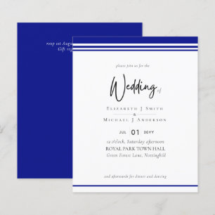 Lámina Elegancia simple Real Azul Boda de presupuesto mod