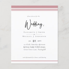 Lámina Elegancia simple Rosa  Boda de presupuesto rosa