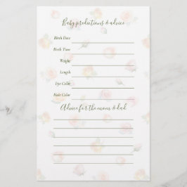 Lámina Elegant Baby in Bloom Baby Shower Guessing Game