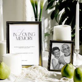Lámina Elegant Black & White In Loving Memory Sign