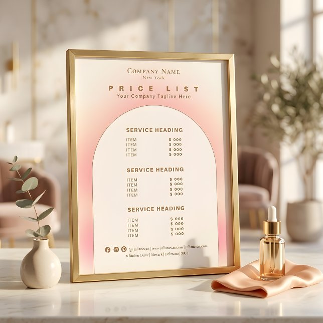 Lámina Elegant Blush Pink Beige Ombre Gradient Price List (Elegant Blush Pink Beige Ombre Gradient Price List)