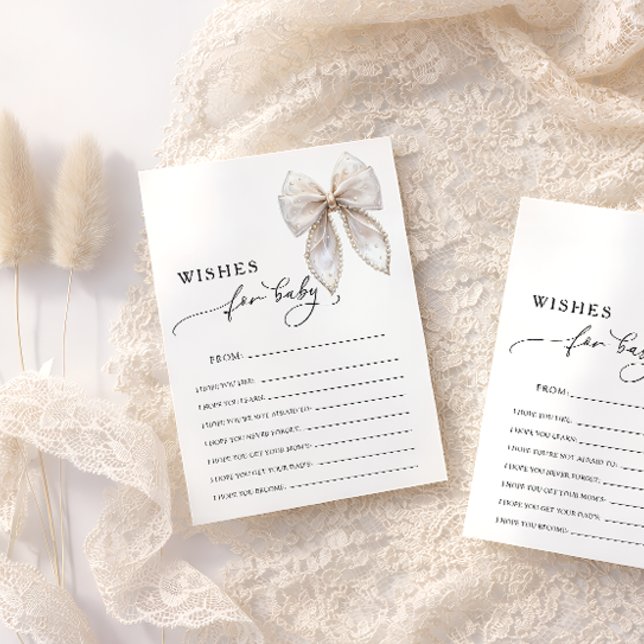 Lámina Elegant Bow Wishes For Baby Advice Game Card (Subido por el creador)