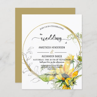 Lámina Elegant Budget Invitation to wedding ceremony.