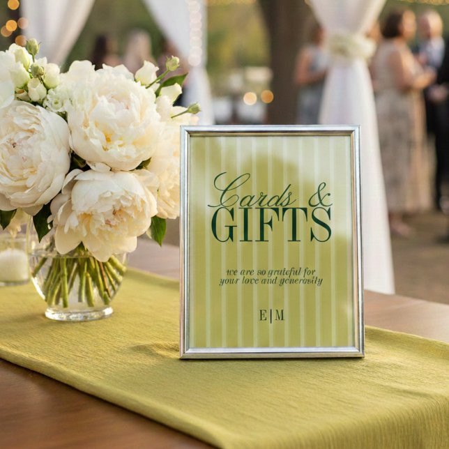 Lámina Elegant Chartreuse Cards and Gifts Wedding Sign (Elegant Chartreuse Cards and Gifts Wedding Sign
)
