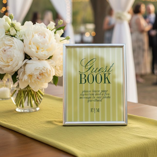 Lámina Elegant Chartreuse Wedding Guest Book Paper Sign (Elegant Chartreuse Wedding Guest Book Paper Sign
)