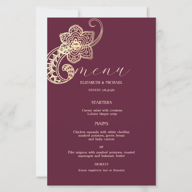 Lámina Elegant Chic Gold Paisley (Anverso)