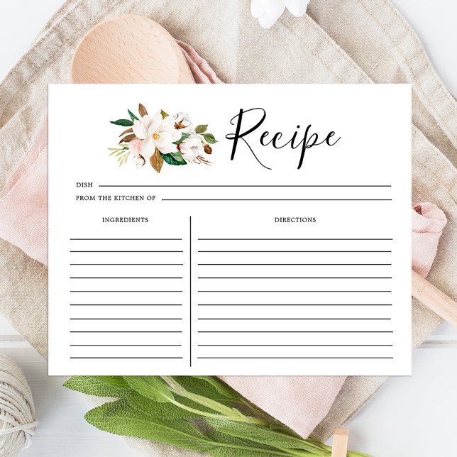 Lámina Elegant Floral Cooking Recipe Cards (Subido por el creador)