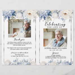 Lámina Elegant Floral Funeral Program | Order of Service