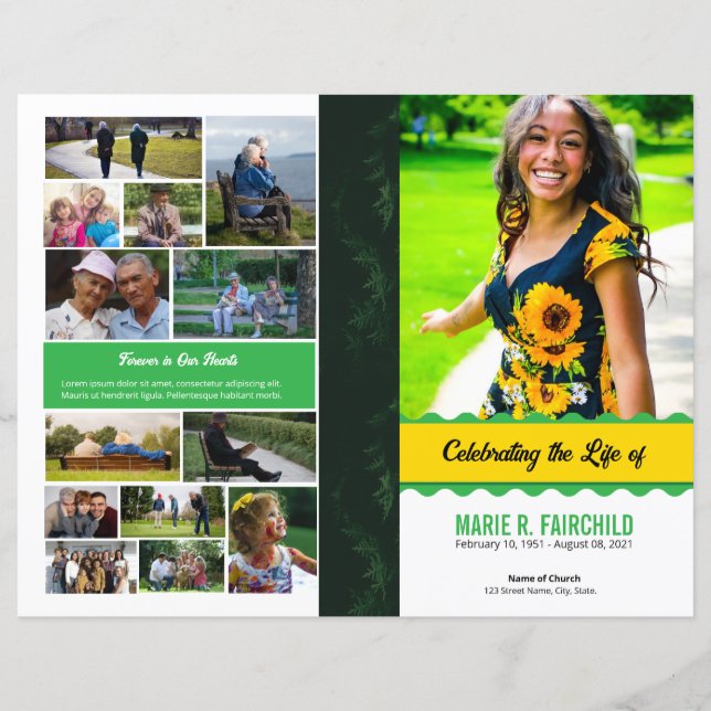 Lámina Elegant Funeral Program Template (Anverso)