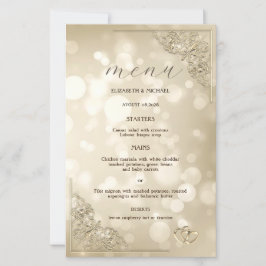 Lámina Elegant Gold Hearts Frame Bokeh