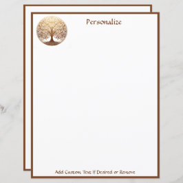 Lámina Elegant Gold Tree of Life Spiritual Zen