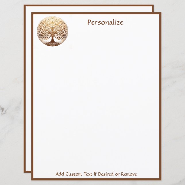 Lámina Elegant Gold Tree of Life Spiritual Zen (Anverso / Reverso)