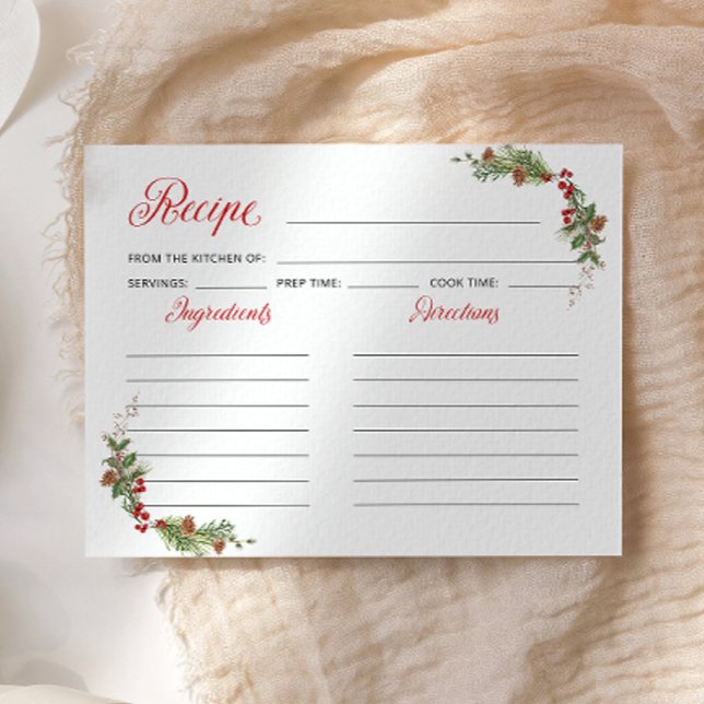 Lámina Elegant Holiday Bridal Shower Recipe Card (Subido por el creador)