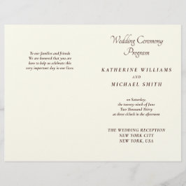 Lámina Elegant Ivory And Cream Minimal Wedding Programs