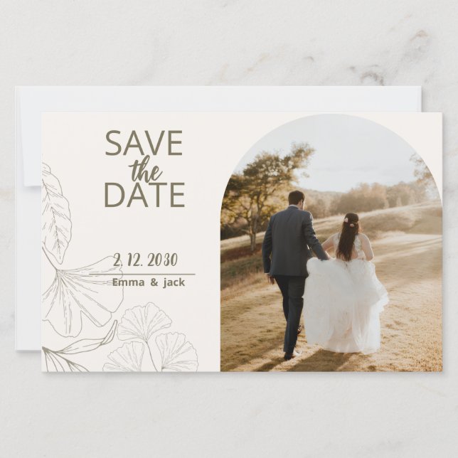 Lámina Elegant Minimal Save the Date Card (Anverso)