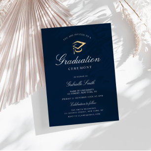 Lámina Elegant navy blue graduation ceremony invitation