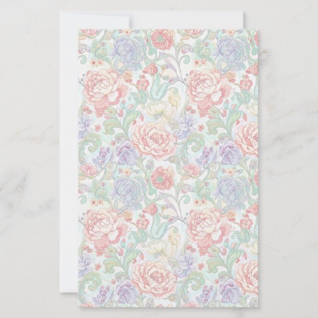 Lámina Elegant Pastel Floral Two-Sided Scrapbook Paper (Anverso)