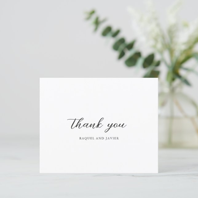 Lámina Elegant Photo Budget Wedding Thank You Card (Anverso de pie)