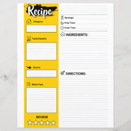 Lámina Elegant Recipe Paper Sheet (Full Page Fillable)