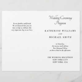 Lámina Elegant White Minimal Wedding Programs