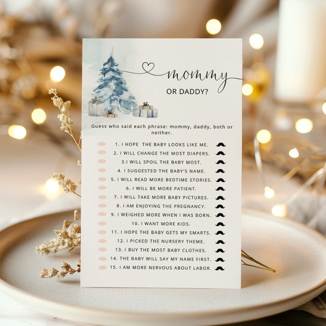 Lámina Elegant winter Mommy or Daddy Baby Shower game (Subido por el creador)