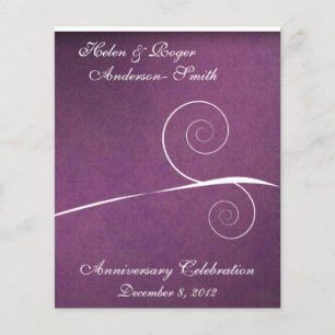 Lámina Elegante 25 Aniversario Morado Damask Swirl