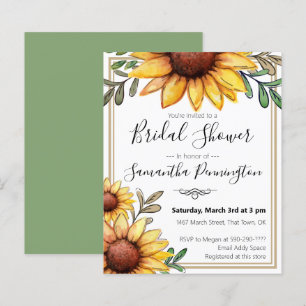 Lámina Elegante acuarela Bridal Shower Invitación de pres