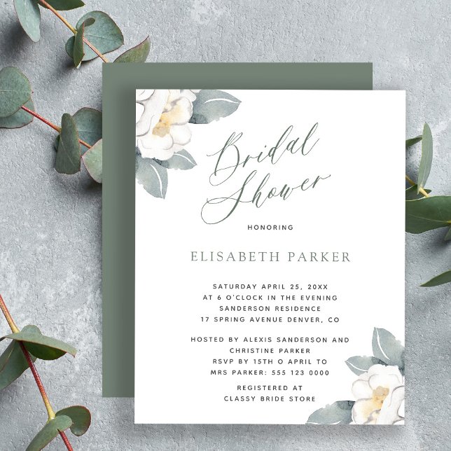 Lámina Elegante acuarela BUDGET ducha de novia floral (Subido por el creador)