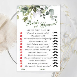 Lámina Elegante acuarela Eucalyptus Nodal Shower Game