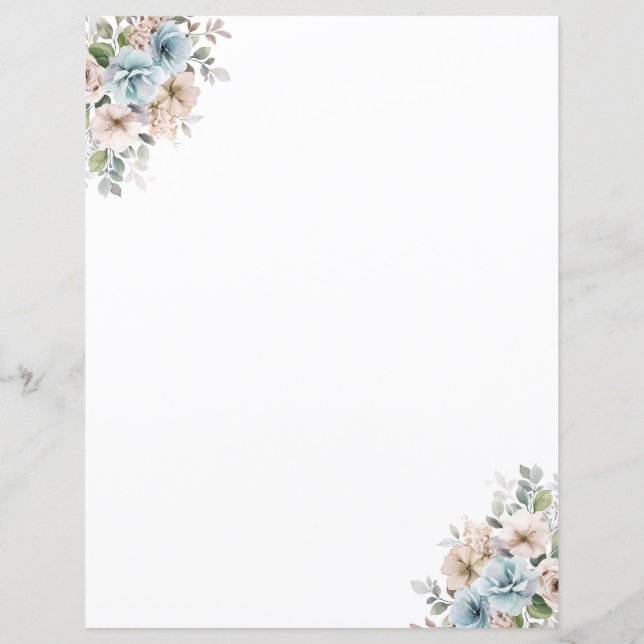 Lámina Elegante acuarela Floral Papel de estacionamiento (Anverso)