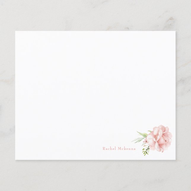 Lámina Elegante acuarela Personalizado floral rosa (Anverso)