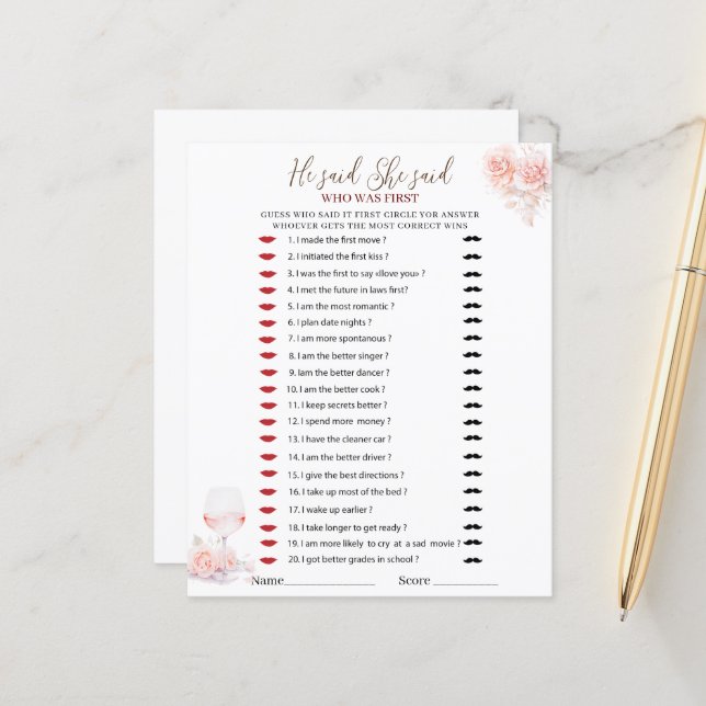 Lámina Elegante acuarela rosa Floral Dijo que dijo g (Anverso/Reverso In Situ)