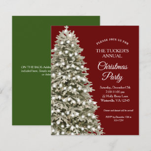 Lámina Elegante árbol de Navidad Rojo Verde Fiesta de Nav