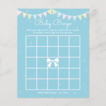 Elegante Baby Blue Boy Baby Shower Baby Bingo