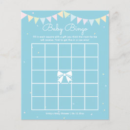 Lámina Elegante Baby Blue Boy Baby Shower Baby Bingo