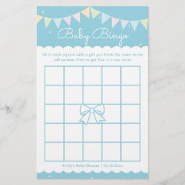 Lámina Elegante Baby Blue Boy Baby Shower Baby Bingo