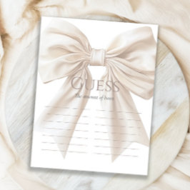 Lámina Elegante Beige Bow Adivinan Cuántos Juegos