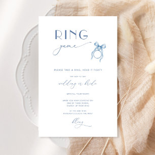 Lámina Elegante Blue Bow Ring Game Bridal Shower