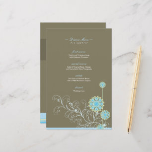 Lámina Elegante Blue Snow Flower Swirls Boda de Invierno