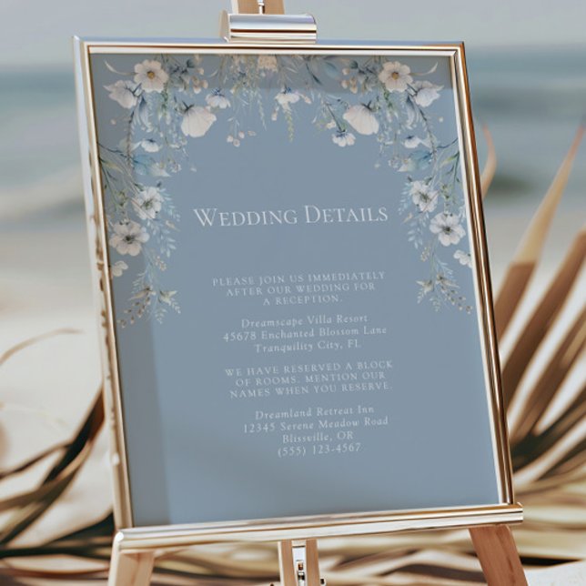 Lámina Elegante Boda de flores azul turquesa (Subido por el creador)
