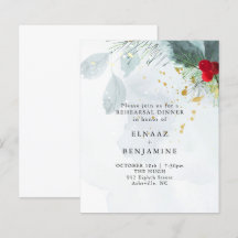 Elegante boda de Navidad y invierno con acuarela