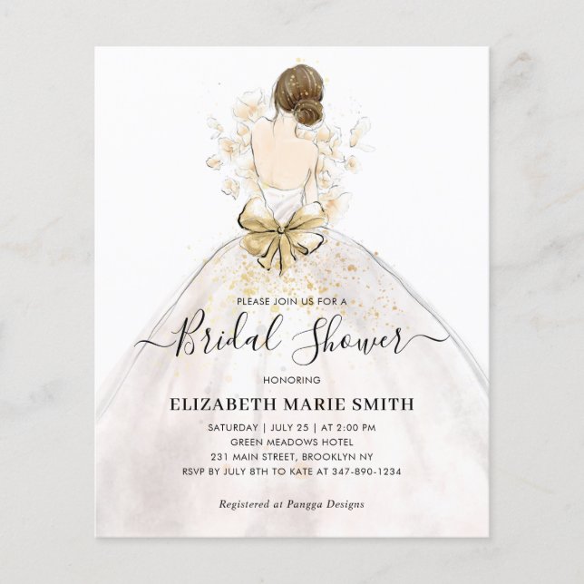 Lámina Elegante Boda de novia vestido vestido de traje ve (Anverso)