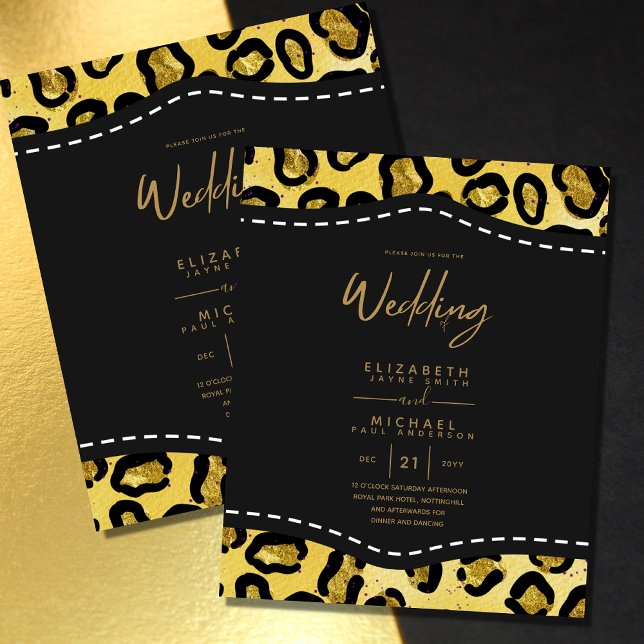 Lámina Elegante boda de oro negro con presupuesto invita (Subido por el creador)