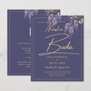 Lámina ELEGANTE Boda de Oro Púrpura de Wisteria Todo En1