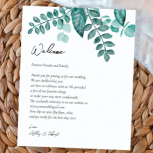 Lámina Elegante Boda de verde Verde azulado Carta de bien