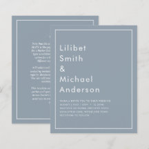 Elegante Boda monocromo azul turbio de presupuesto