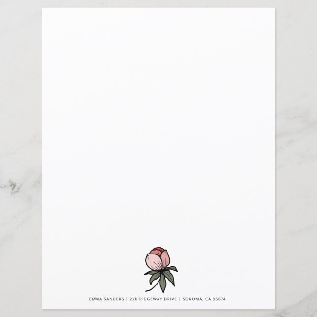 Lámina Elegante Boho Botánico Floral Rosa (Anverso)